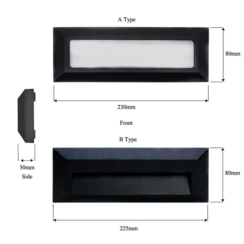 Ultrathin 6W Surface Mount LED Stair Step Light Wall Corner Footlight IP65 Porch Stairway Aisle Balcony Courtyard Garden Lamp