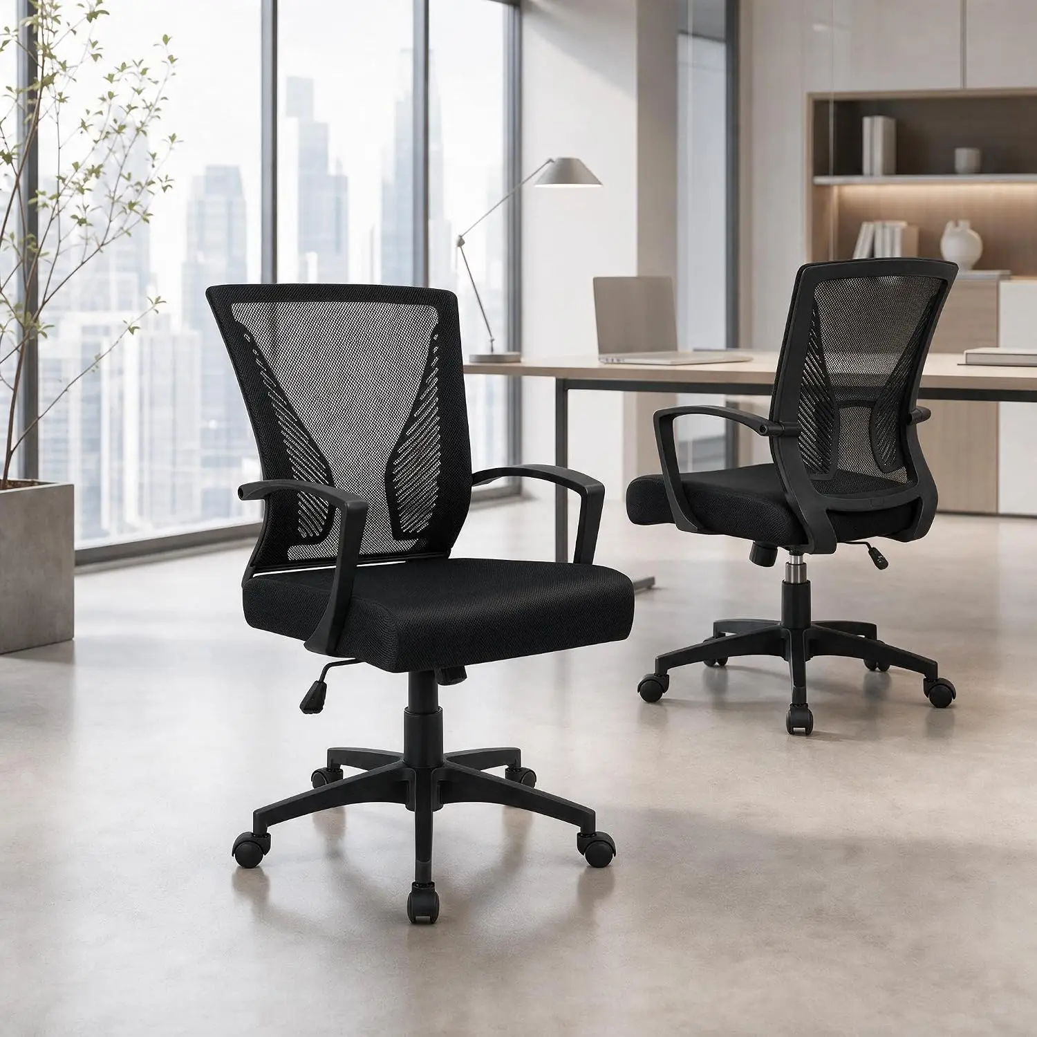 Furmax Office Chair,Ergonomic Computer Desk Mesh Chair,Lumbar Support,Black
