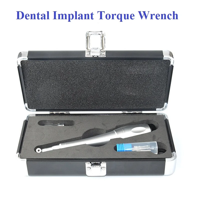 Dental Implant Torque Wrench Handpiece Blue Red Dental Universal Implant Torque Wrench With16 Drivers Control Hex Anthogyr Fit