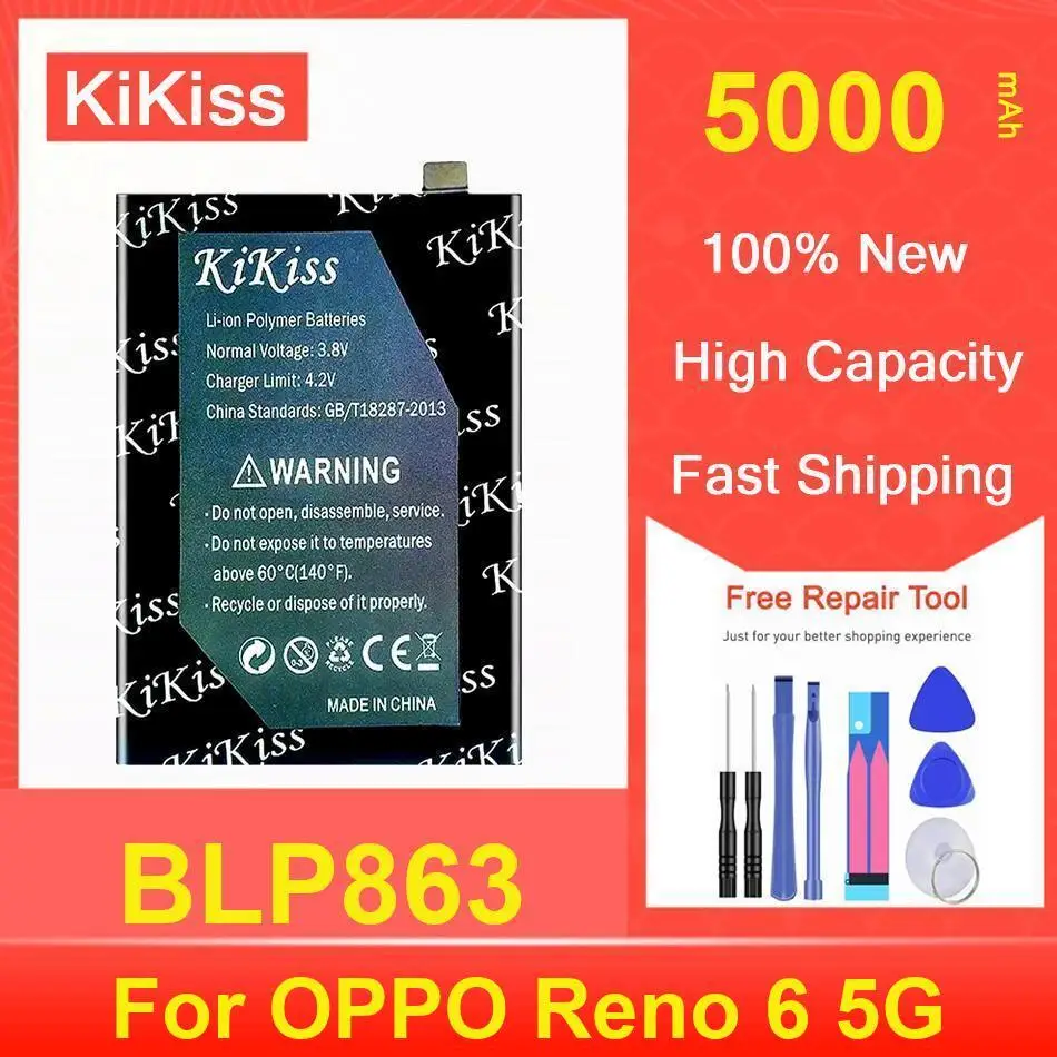 

Kikiss Battery 5000Mah BLP863 For OPPO Reno 6 5G