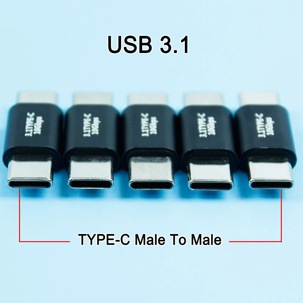 1ชิ้นอะแดปเตอร์ Type-C USB อะลูมิเนียมอัลลอย3.1-C ตัวผู้ USB-C อะแดปเตอร์ OTG 10Gbps สำหรับเชื่อมต่อโทรศัพท์มือถือ/iPad/คอมพิวเตอร์