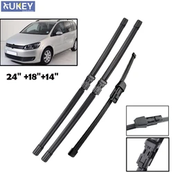 Xukey Front Rear Set Wiper Blades For VW Touran 2010 2011 2012 2013 2014 2015 2016 Natural Rubber Windshield Windscreen 3PCS/Set