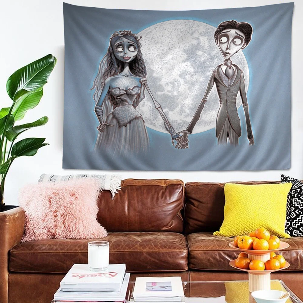 C-Corpse Bride Printed Large Wall Tapestry Cheap Hippie Wall Hanging Bohemian Wall Tapestries Mandala Home Decor