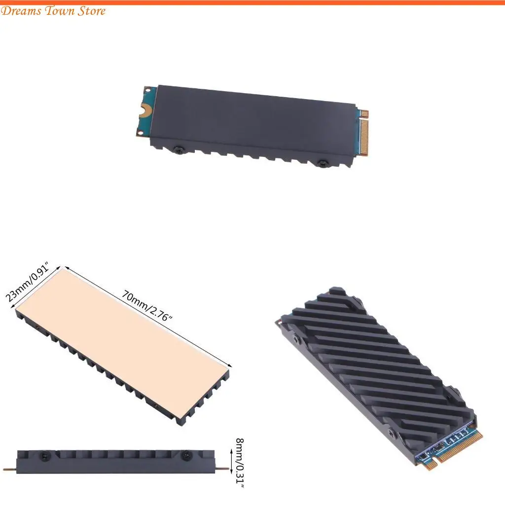 

HX6A Mopper Heatsink для M.2 NGFF 2280 PCI-E NVME SSD Охлаждающий радиатор тепловой прокладки 70x23x8,5 мм для