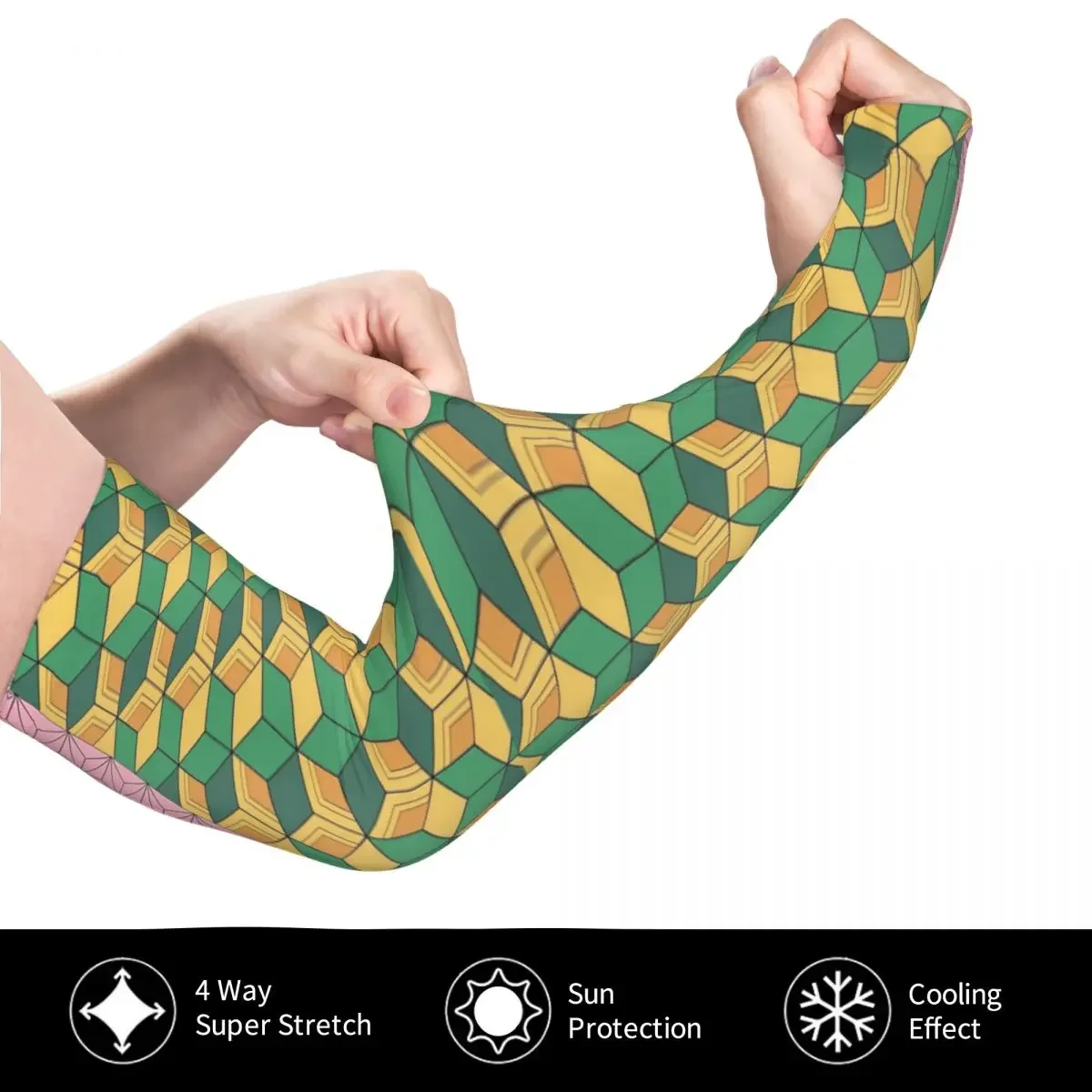 Cooling Kimetsu No Yaiba Arm Sleeves Women Men Pattern Nezuko Kamado x Tomioka Giyuu Haori Athletic Sports Tattoo Cover Up