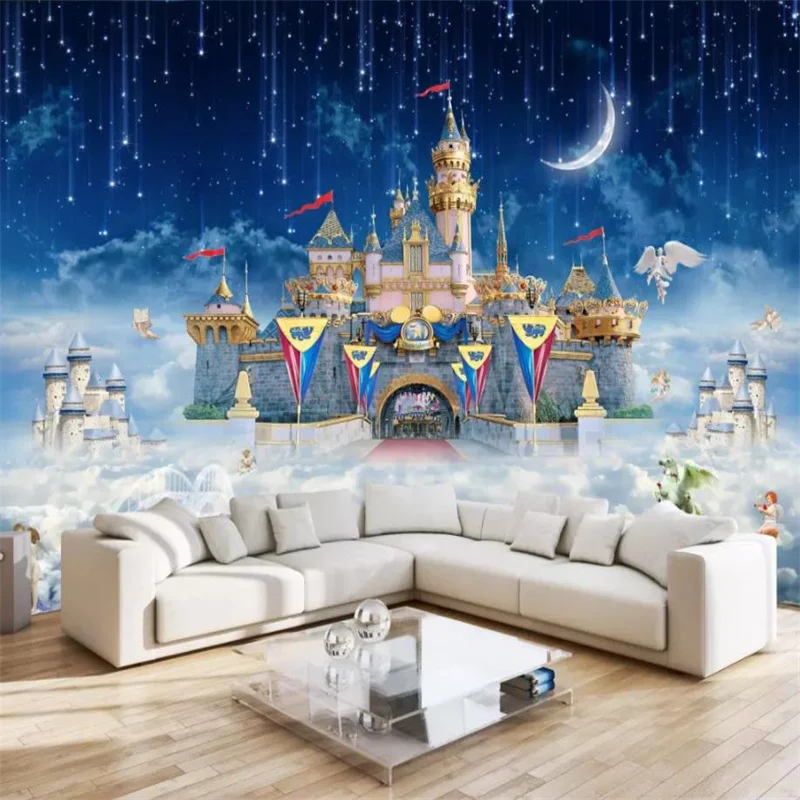 

Custom 3D Wallpaper Sticker European Style Sky Castle Wallpaper For Bedroom Walls Backdrop 3D Photo Wallpaper