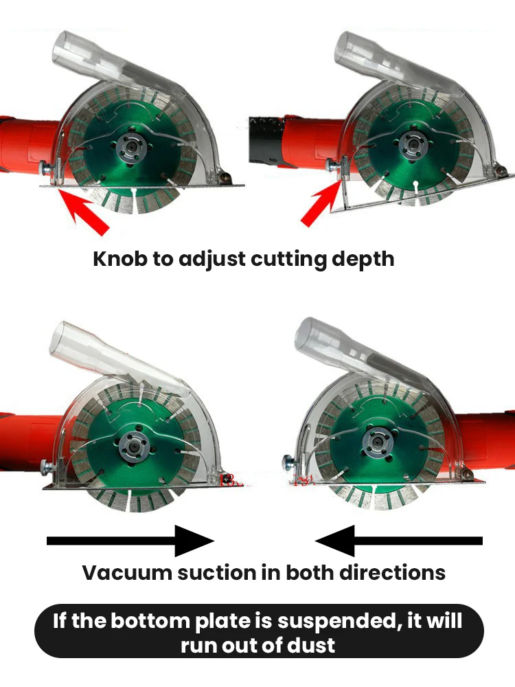 

Режущая защита пылесборника подходит для угловой шлифовальной машины диаметром 4-5 дюймов и пильных полотен 3 "/4"/5" Прозрачный шлифовальный пылезащитный чехол