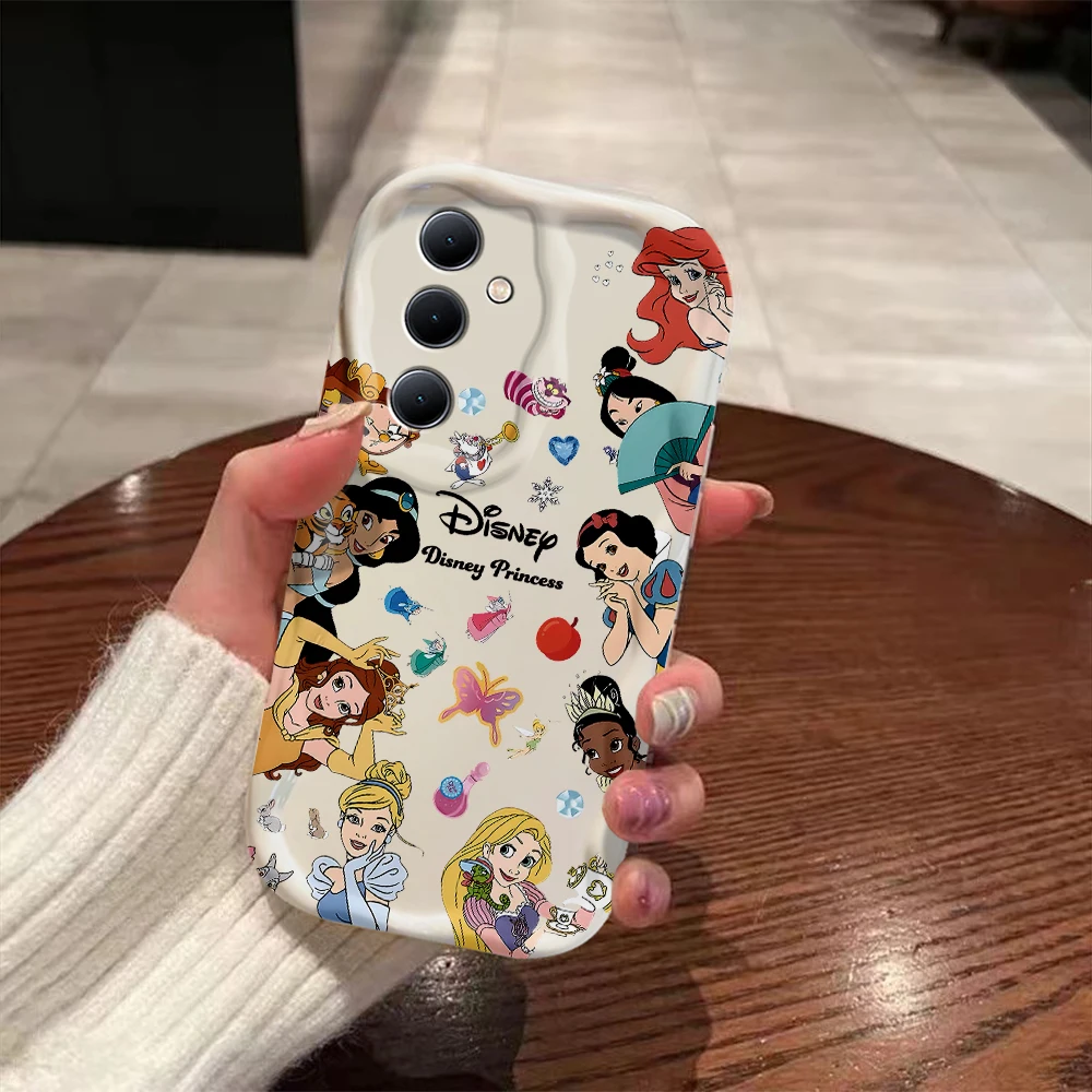 Cute Disney Princess Evils Queens 3D Wave Case for OPPO A98 A94 A93 A92 A79 A78 A76 A58 A57 A55 A38 A33 A17 A16 2020 4G 5G Back