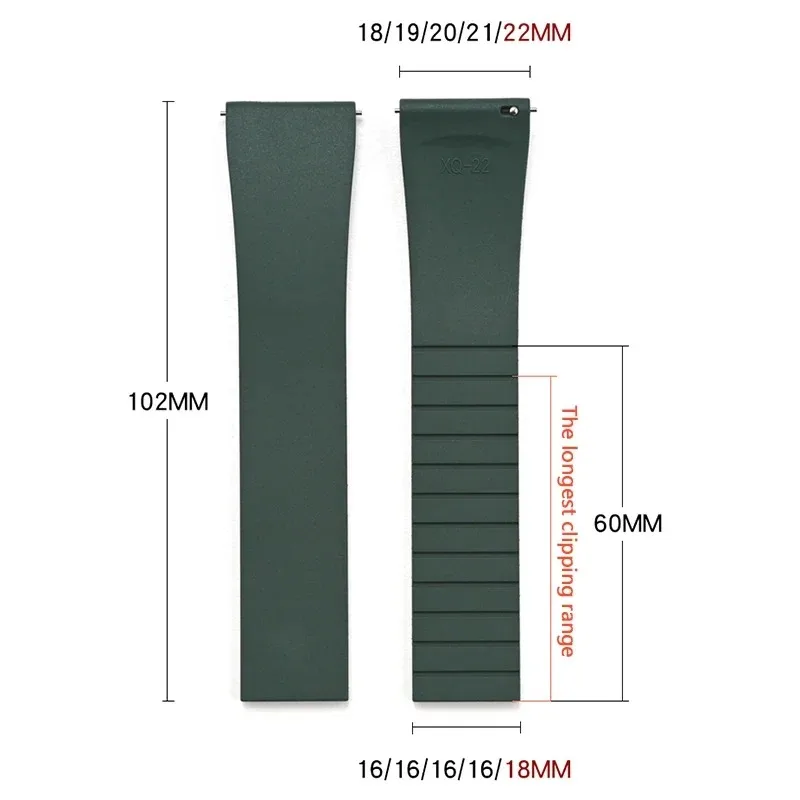 يصلح لكارتييه سانتوس تانك بالون بلو دي CTS FKM حزام ساعة مطاطي مع الإفراج السريع نشر مشبك أشرطة ساعات اليد