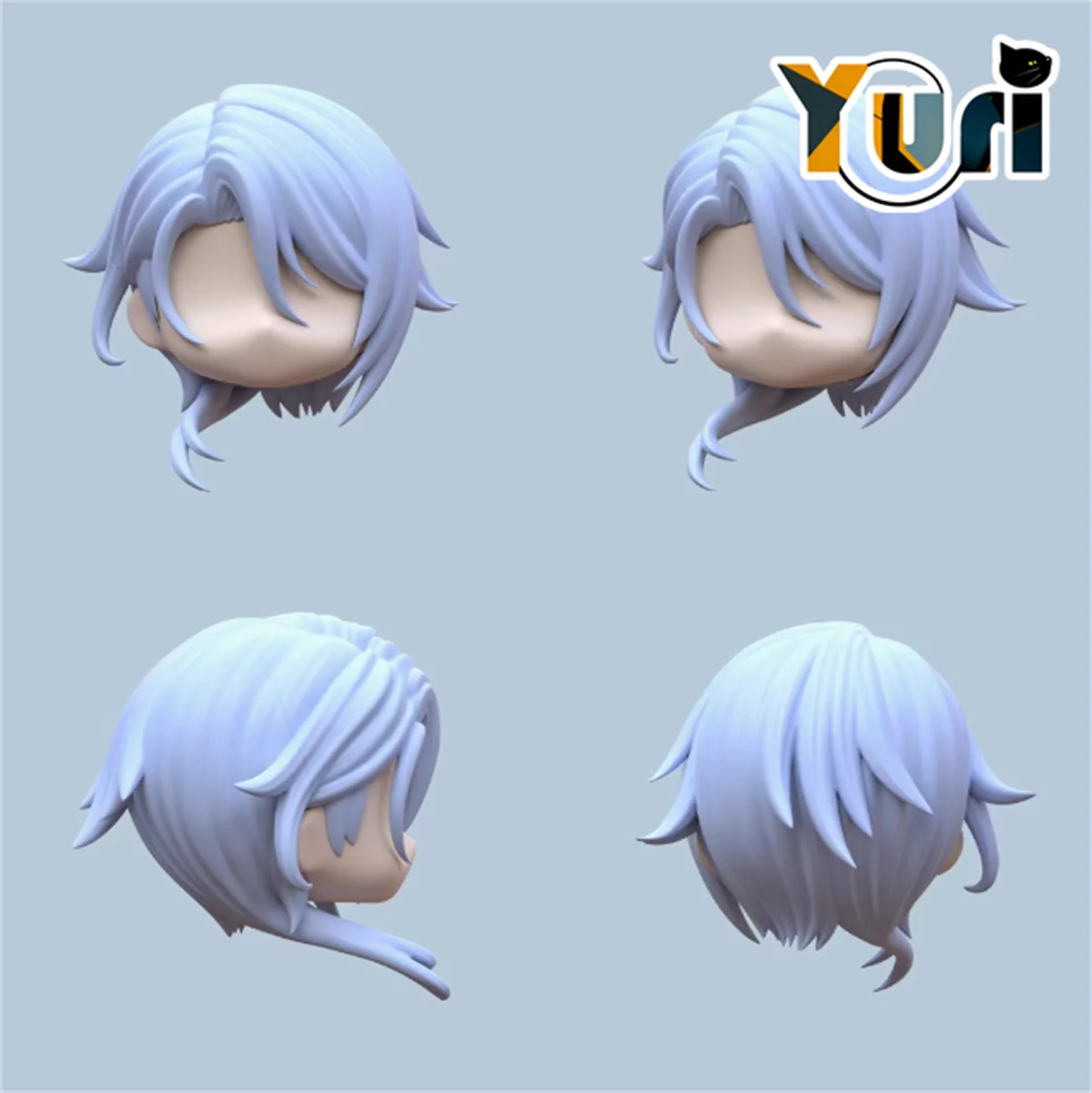 Game Genshin Impact Kamisato Ayato Handmade OB11 OB22 BJD Colored Hair Wig Model Head Game Cosplay Cute C