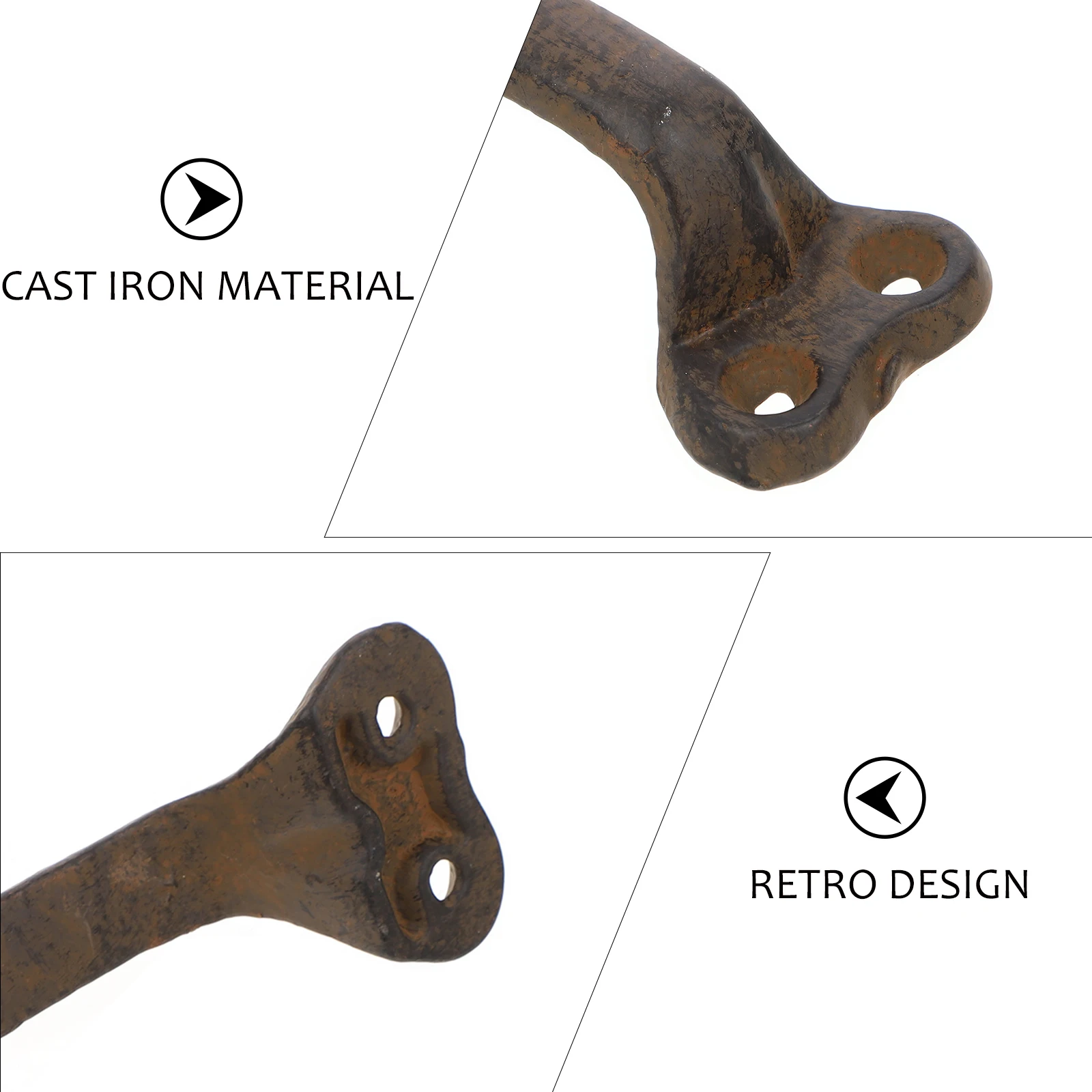 

2pcs Cast Door Handles Vintage Rustic Barn Cast Iron Gate Handles Gate Pull Knobs High Hardness Garage Hardware