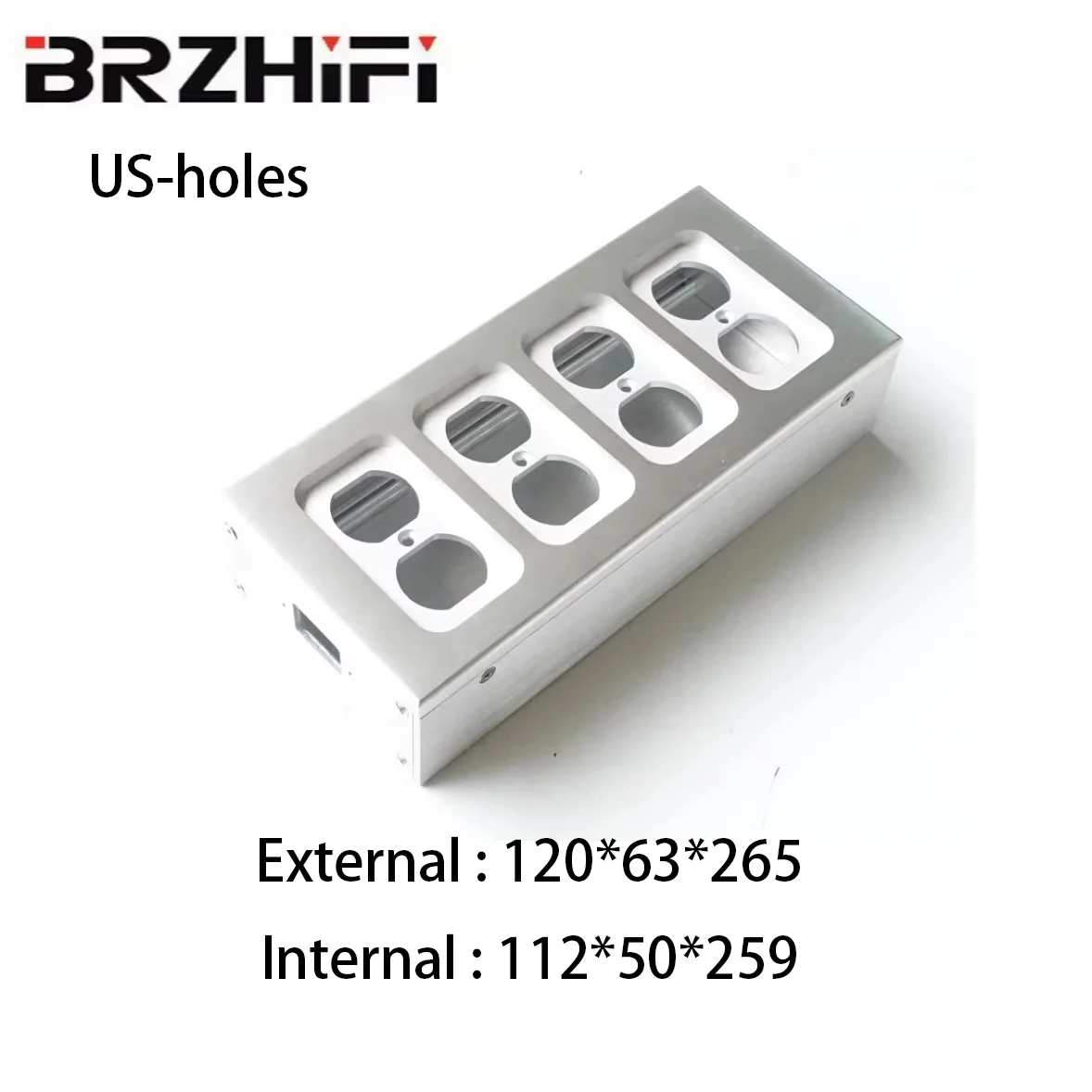 BRZHIFI Home Audio US Standard Wzmacniacz Podwozie Prosty aluminiowy standard UE Trwały zasilacz Skrzynka drukowana Gniazdo zasilania DIY