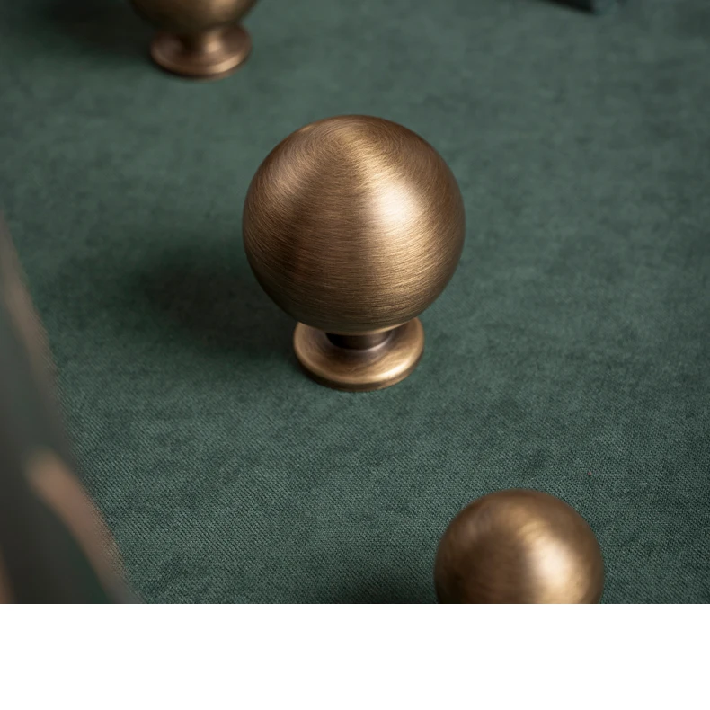 Round antique brushed brass cabinet knob — supplier illustration 7