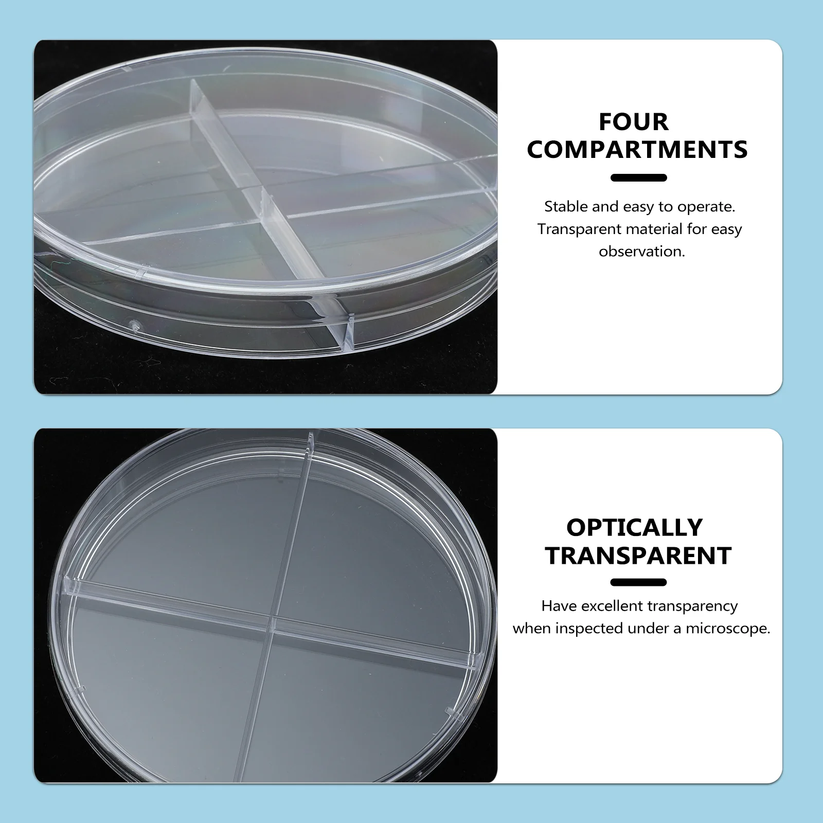 10 Pcs Cell Culture Dish Scientific Experiment Tool Portable Petri Transparent Design Clear Cell-culture