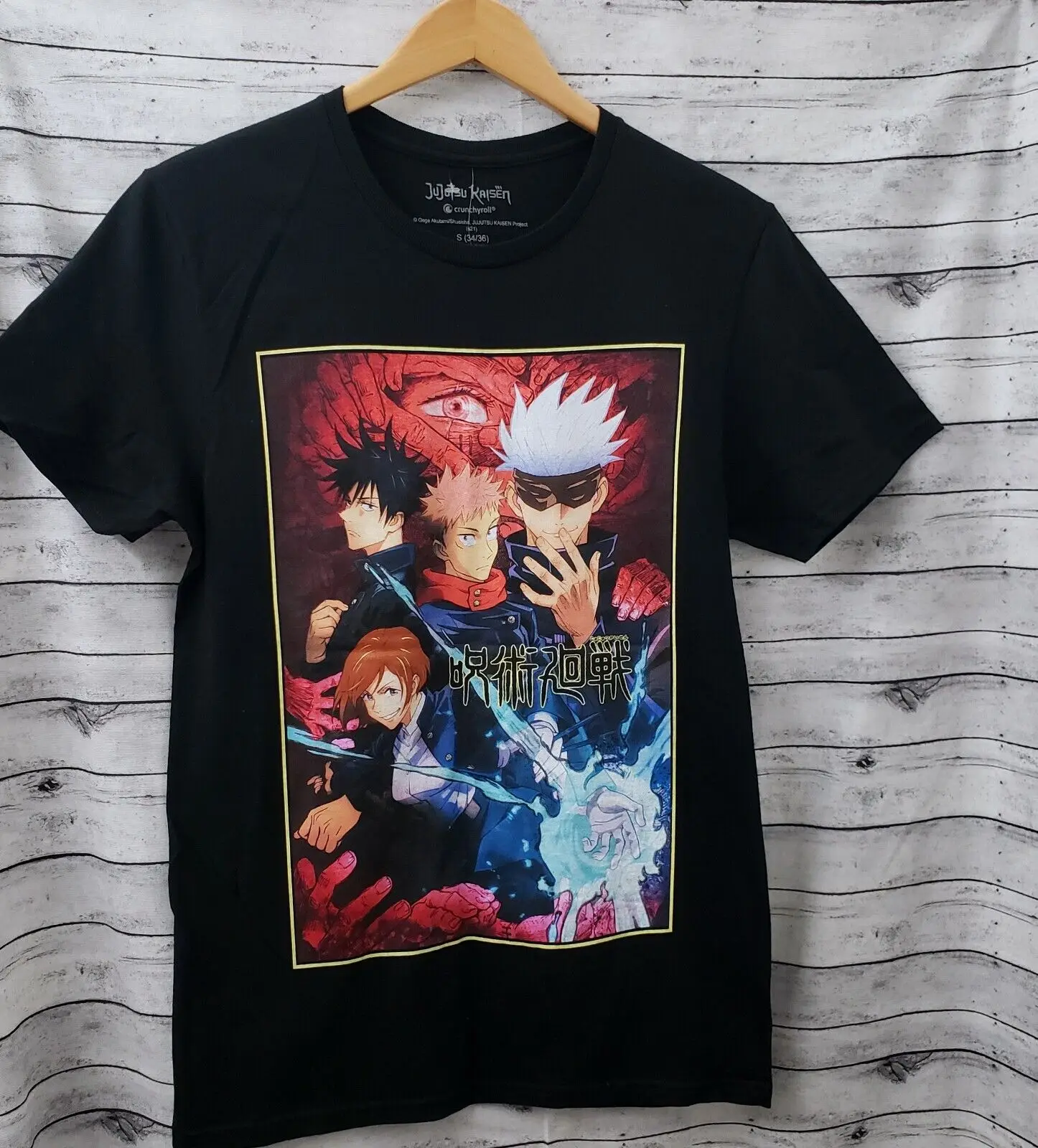 NWT Jujutsu Kaisen T-Shirt Mens L 42/44 Black Anime Crunchy Roll Japan Manga *W