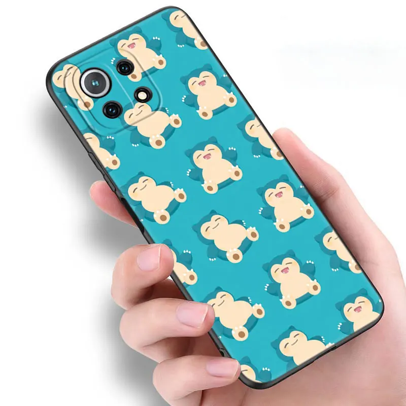 Cute Snorlax Black Phone Case For Xiaomi 13T 12T Pro 12 11 Lite NE 11T Pro 5G Redmi 12 A1 A2 Plus 10A 10C 9A 9T 9C Cartoon Cover