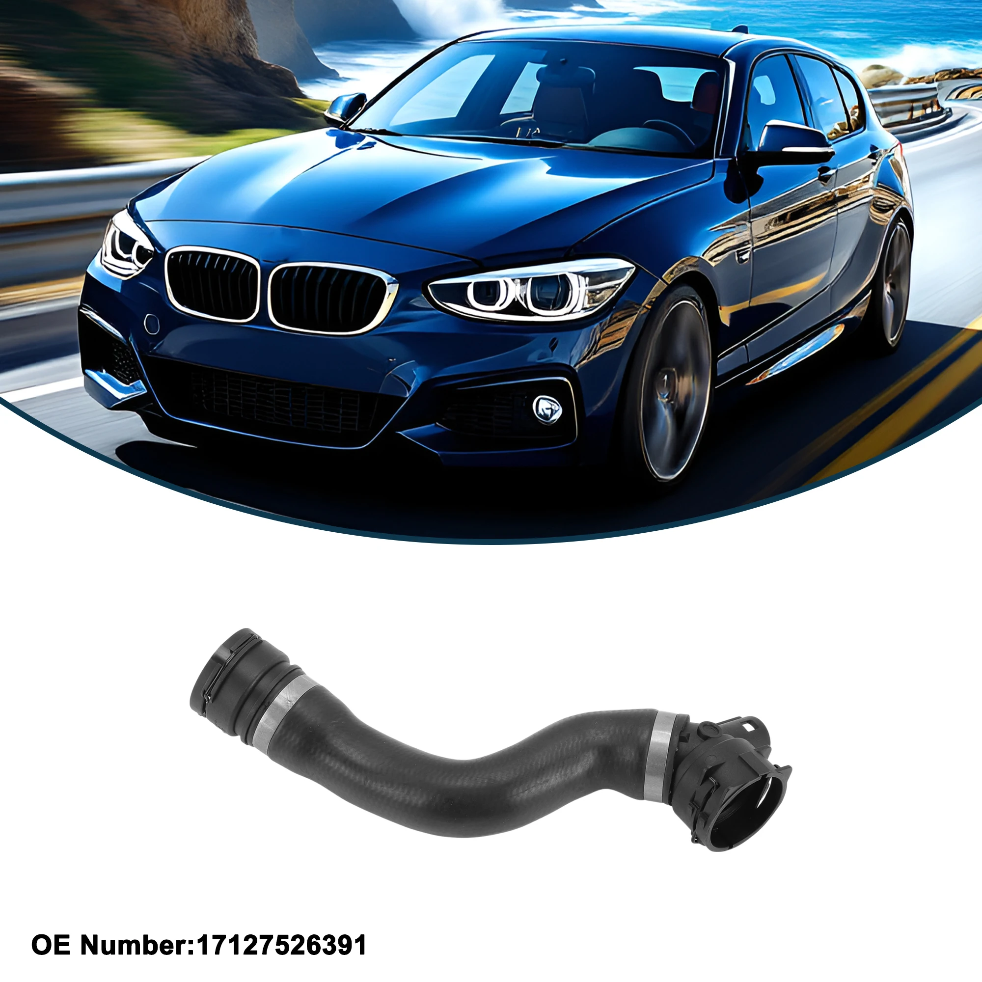 UXCELL ラジエーターホース ヒーターホース ラジエーター出口ホースパイプ BMW 1シリーズ 2005用 No.17127526391 ゴム製冷却液ホース ブラック 1個