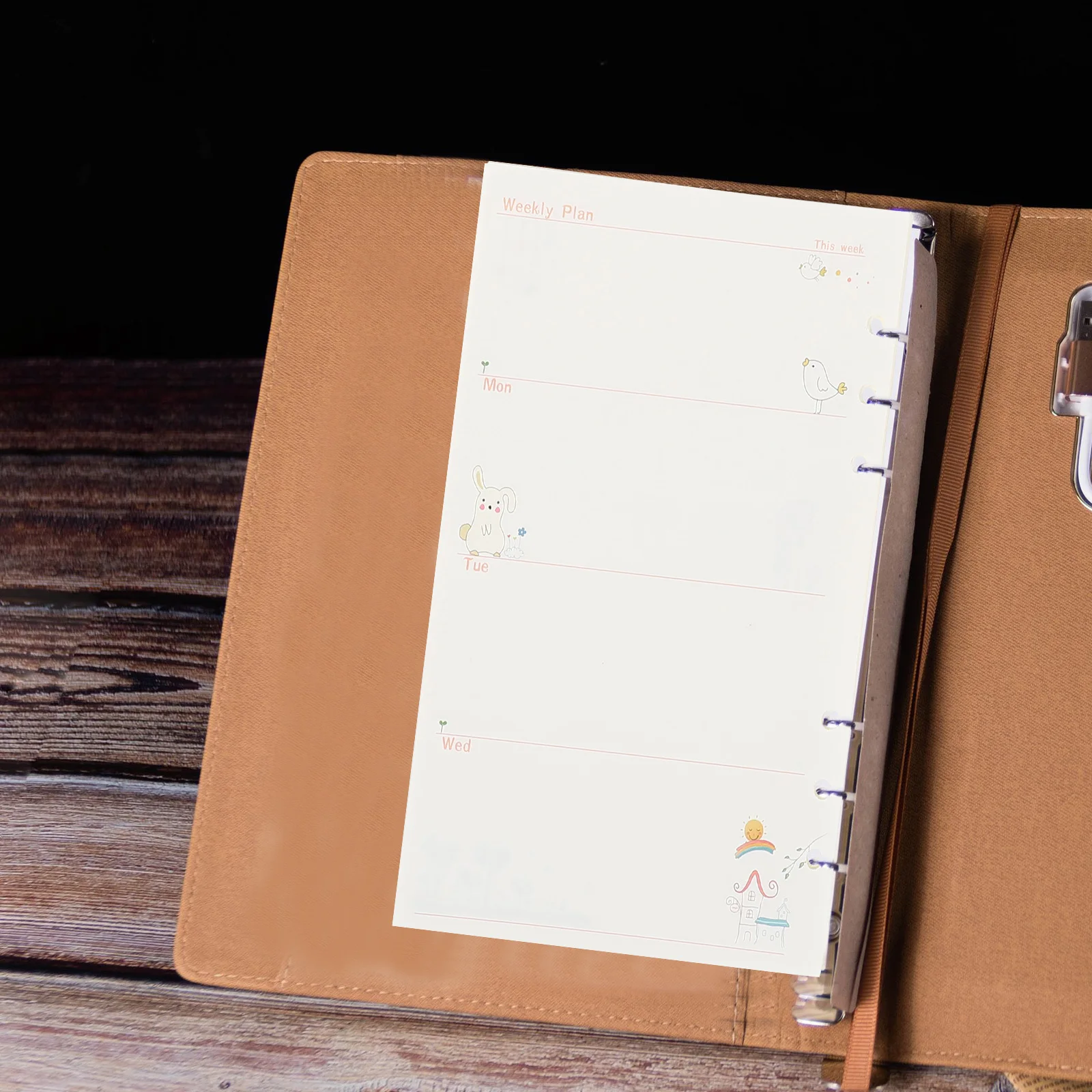 

3pcs Monthly Weekly Daily Planner Refill Pads Thick Smooth Writing Paper No Ink Bleed For Office School Use Six Holes Loose Leaf