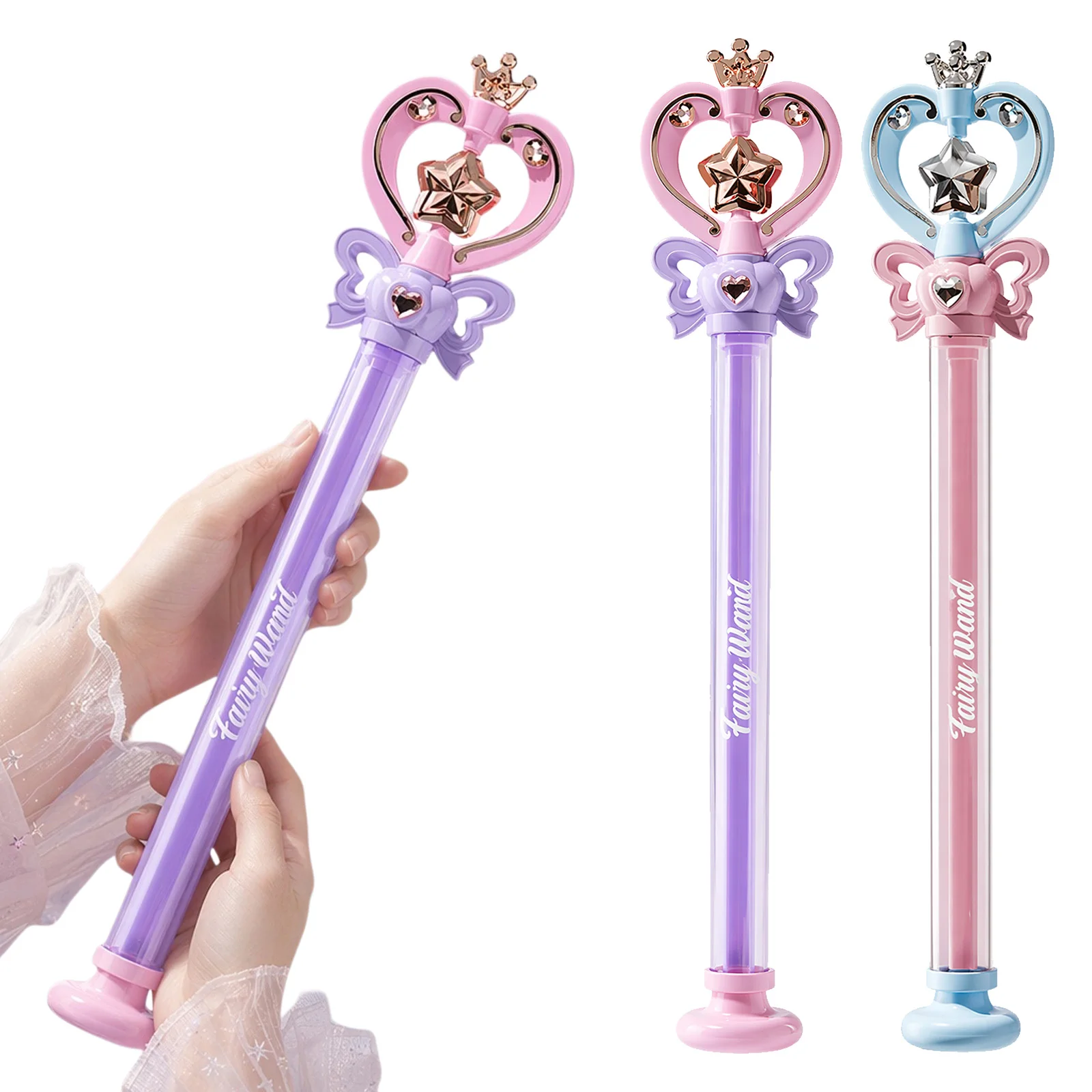 Magic Wand Water Squirter Easy To Use Pull-Out Fairy Wand Water Blaster Dreamy Cute Style for Summer Team Beach Battle Game