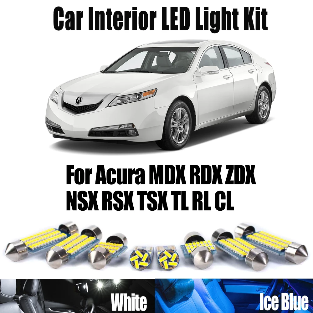 

Canbus для Acura MDX RDX ZDX NSX RSX TSX TL RL CL Автомобильный светодиодный внутренний багажник, автомобильный потолочный светильник для номерного знака, комплект аксессуаров