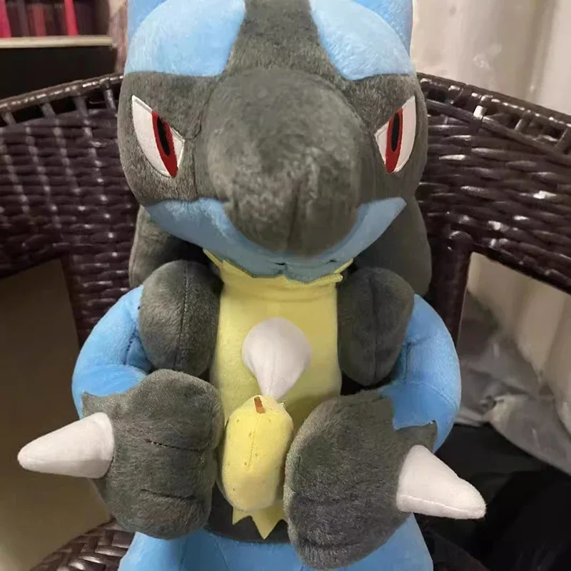 30cm Lucario duże pluszowe zabawki Pokemon Anime lalka śliczna ozdoba kolekcja Pokémon wypchana poduszka pluszowa prezent dla dzieci