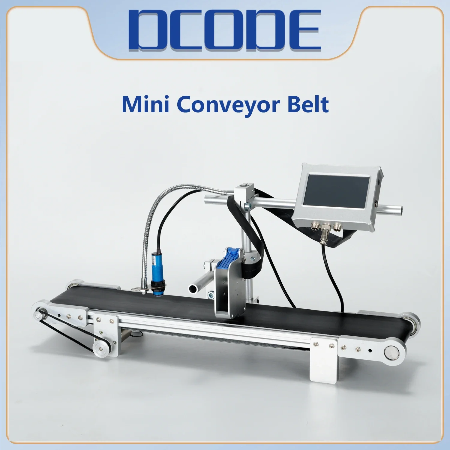 DCODE-MINI cinta transportadora de PVC de 60CM, impresora de código de fecha, velocidad ajustable, piezas de impresora de inyección de tinta de