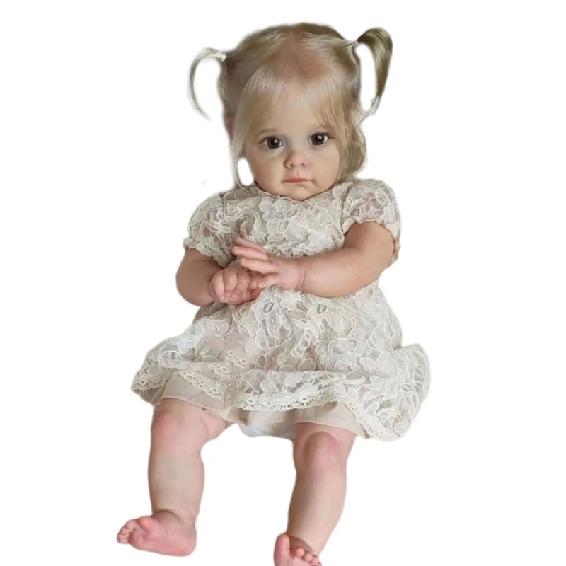 Realistic 21inch Solid Silicones Newborns Baby Girl Realistic Child Toy Soft Silicones Movable Limb Collectibl