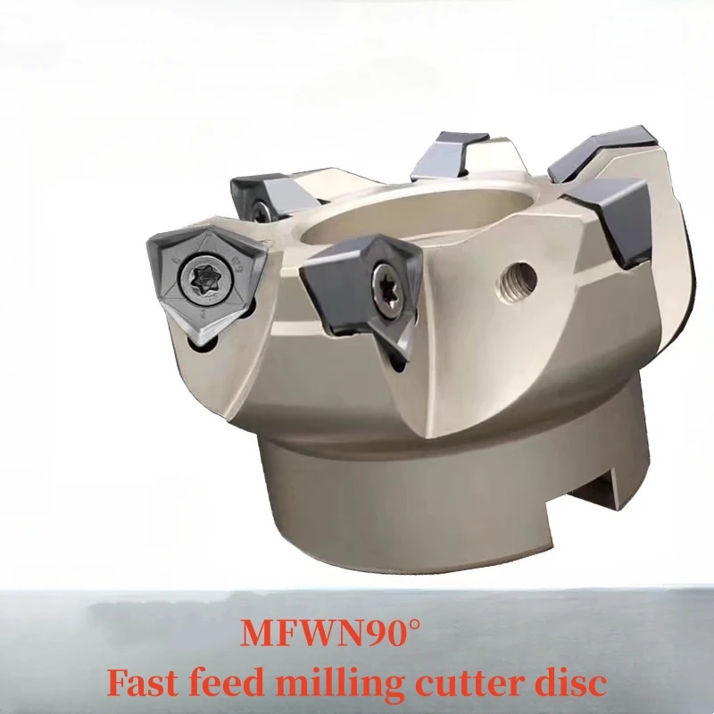 MFWN90 heavy-duty cutting tool head milling, fast feed surface, indexable end mill, CNC lathe, WNMU080608 milling blade MFWN900