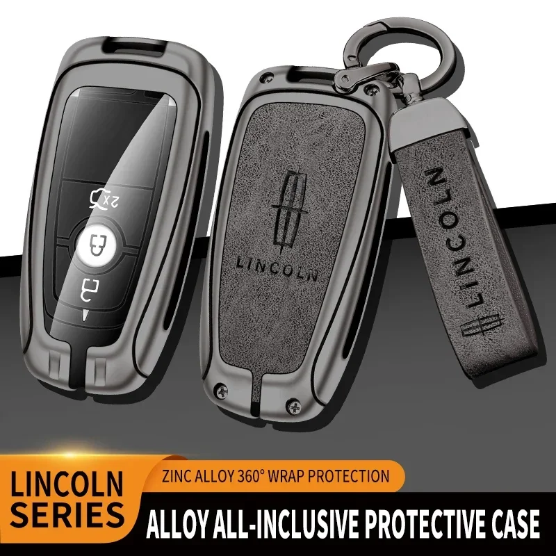 Alloy Car Key Case Cover for Lincoln Corsair Nautilus Aviator Continental Navigator MKC MKZ MKX Remote Holder Shell Protector