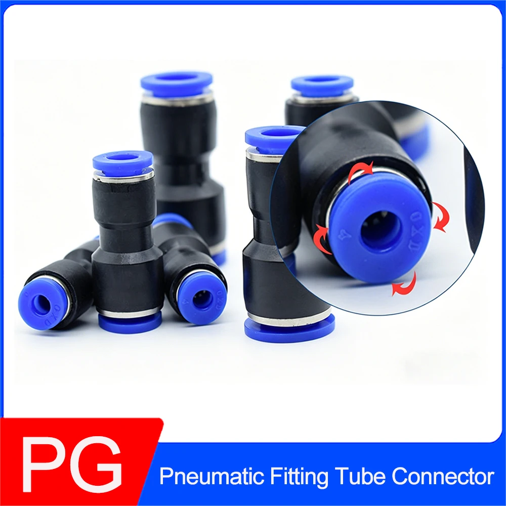 PG Pneumatic Straight Reducer Fitting Tube Connector Fittings Air Water Pipe Quick Push In Hose Coupling EU 1/4 6mm 8mm 10mm