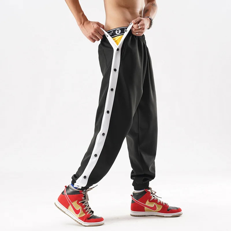 

Sports Breasted Mens Pants Summer Thin Trendy Sweatpants Loose Tied Feet Training Seconds Take Off Basketball Pants