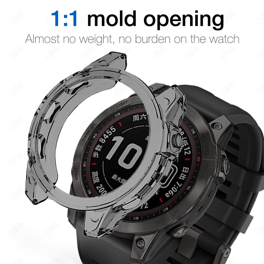 For Garmin Fenix 7 7S 7X  Fenix 6 6S 6X 6 Pro 6S Pro 6X Pro 5 5S Smart Watch Protective Frame Soft Crystal Clear TPU Case Cover