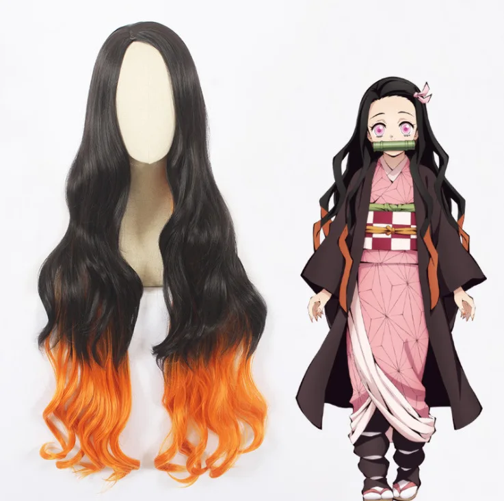 Demon Slayer Anime Cosplay Kamado Nezuko Kimetsu No Yaiba disfraz Kimono uniforme ropa conjunto de accesorios