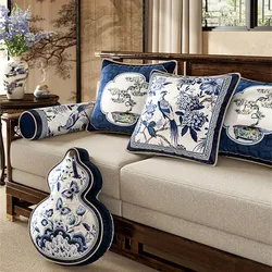 Square Hydrangea Bird Cushion Cover,Luxury Velvet Pillowcase,Chinese Style,Oriental Shell,Home Sofa,Bed Decoration,New,45x45cm