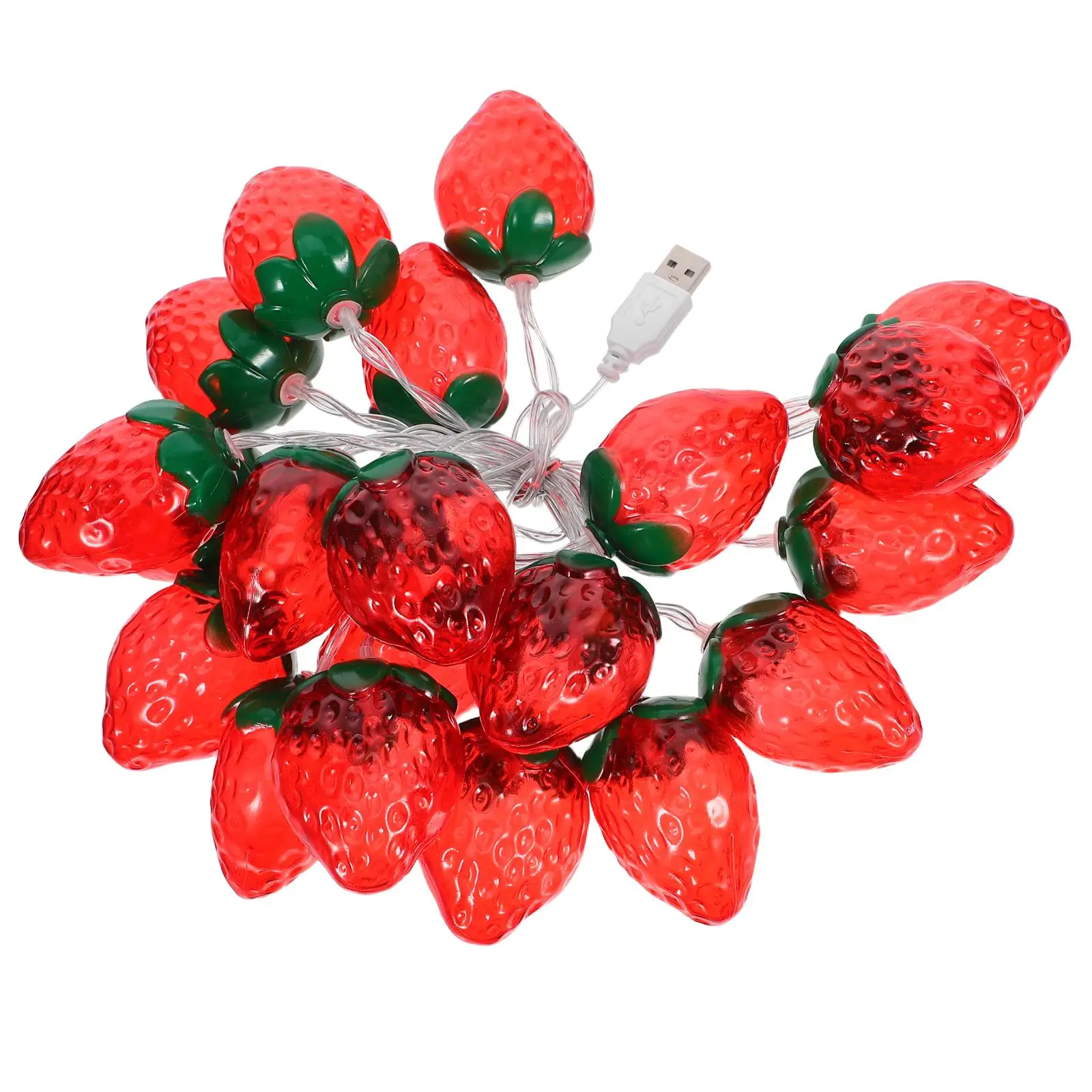 

Strawberry Shaped LED String Lights Cute Plastic Lamp for Party Bedroom Decoration Fairy Lights Plug In Indoor Outdoor Use