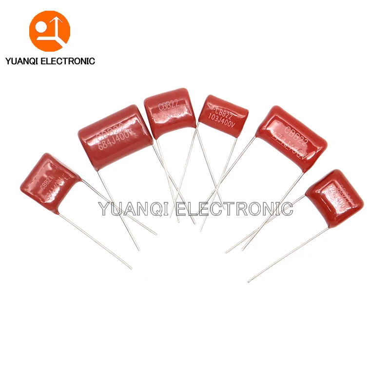 50PCS/LOT 10NF-3.3UF CBB Capacitor Assortment Kit 400V 10NF - 3.3UF 10values Metallized Polyester Film Capacitors KIT DIY