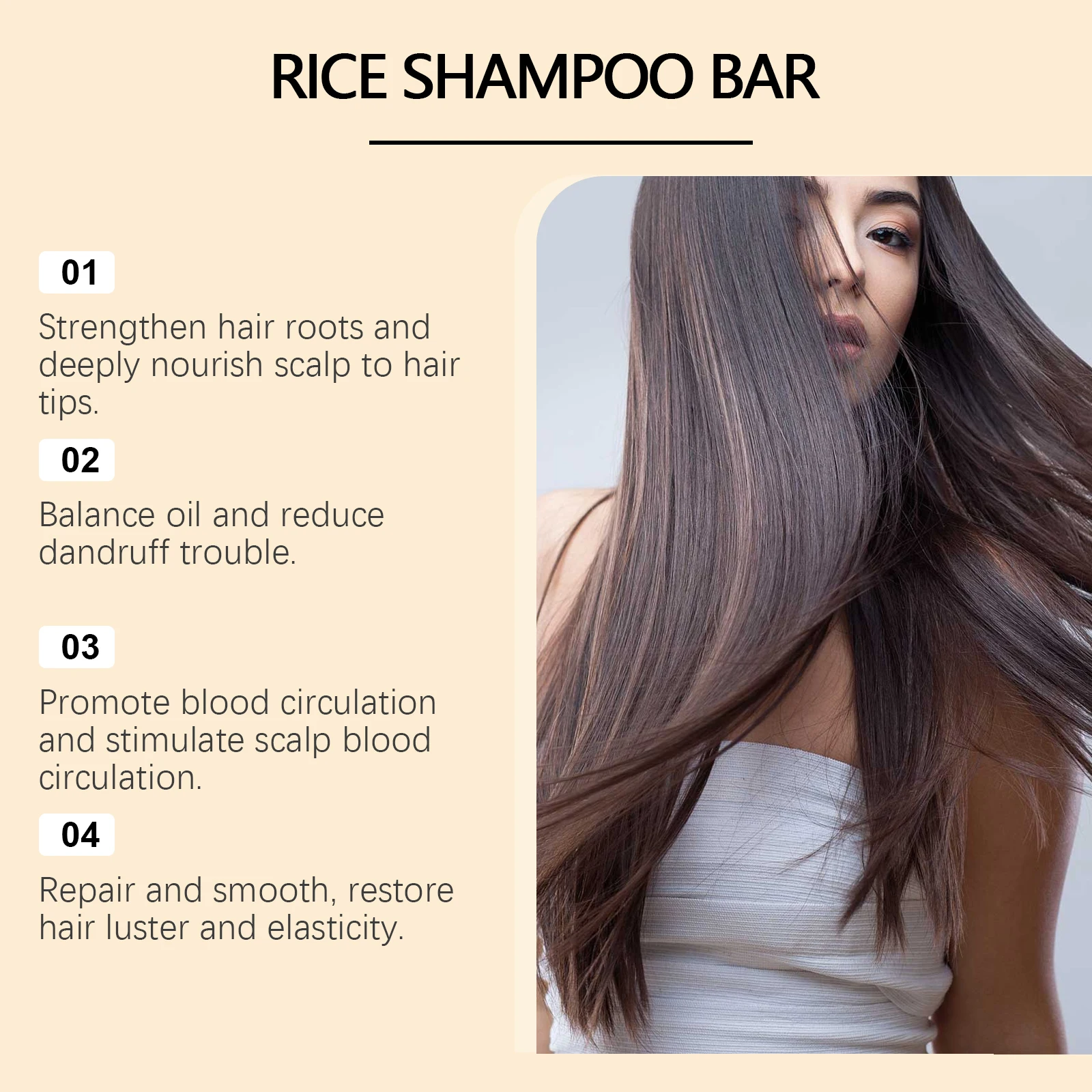 Rice Water Shampoo Bar Soap For Hair Growth Improve Volume Reduce Breakage Anti Hair Loss Shampoo Soft Smooth Hair Care Products