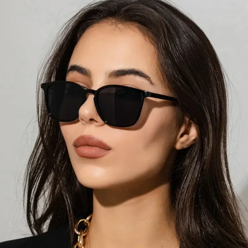 2025 Moda Kwadratowe Okulary Przeciwsłoneczne Kobieta Retro Marka Projektant Odcienie Okulary Przeciwsłoneczne Kobieta Czarny Vintage Cat Eye Driving Oculos De Sol