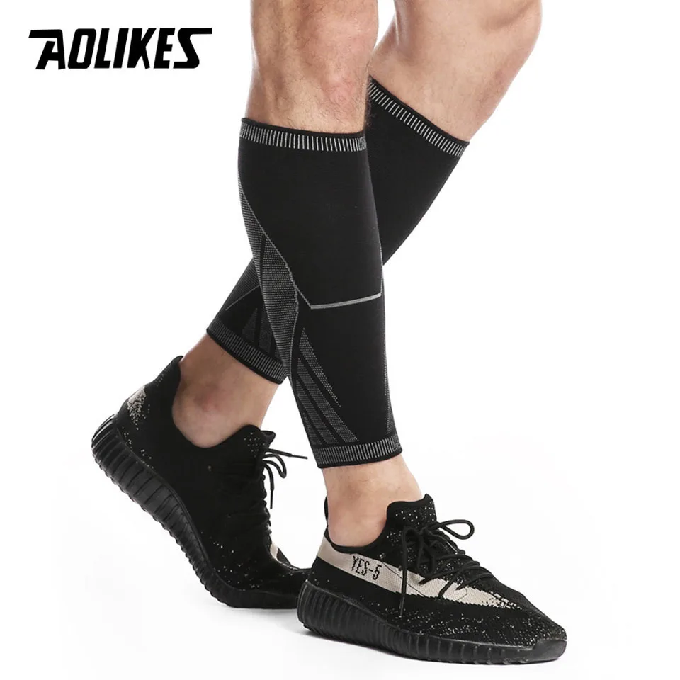 AOLIKES-Mangas de compresión de pantorrilla para hombre y mujer, calcetines de compresión para pierna, férula de Espinilla, venas varicosas, alivio