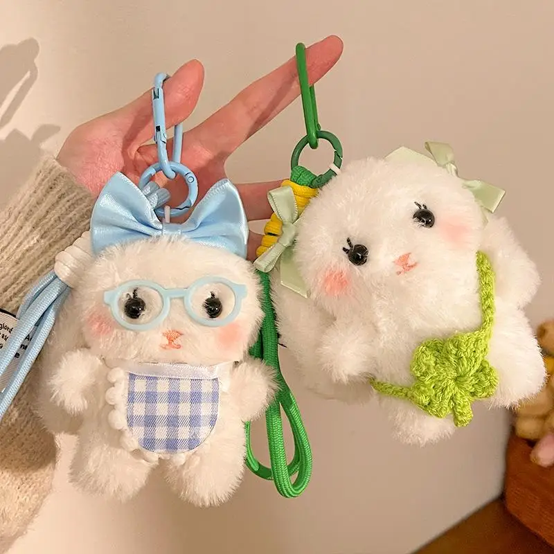Breloczek Pluszowy Królik z Kreskówki, Wypchana Zabawka, Zawieszka do Torby, Ozdoba do Kluczyków Samochodowych, Akcesoria dla Kobiet, Par, Prezent Kawaii