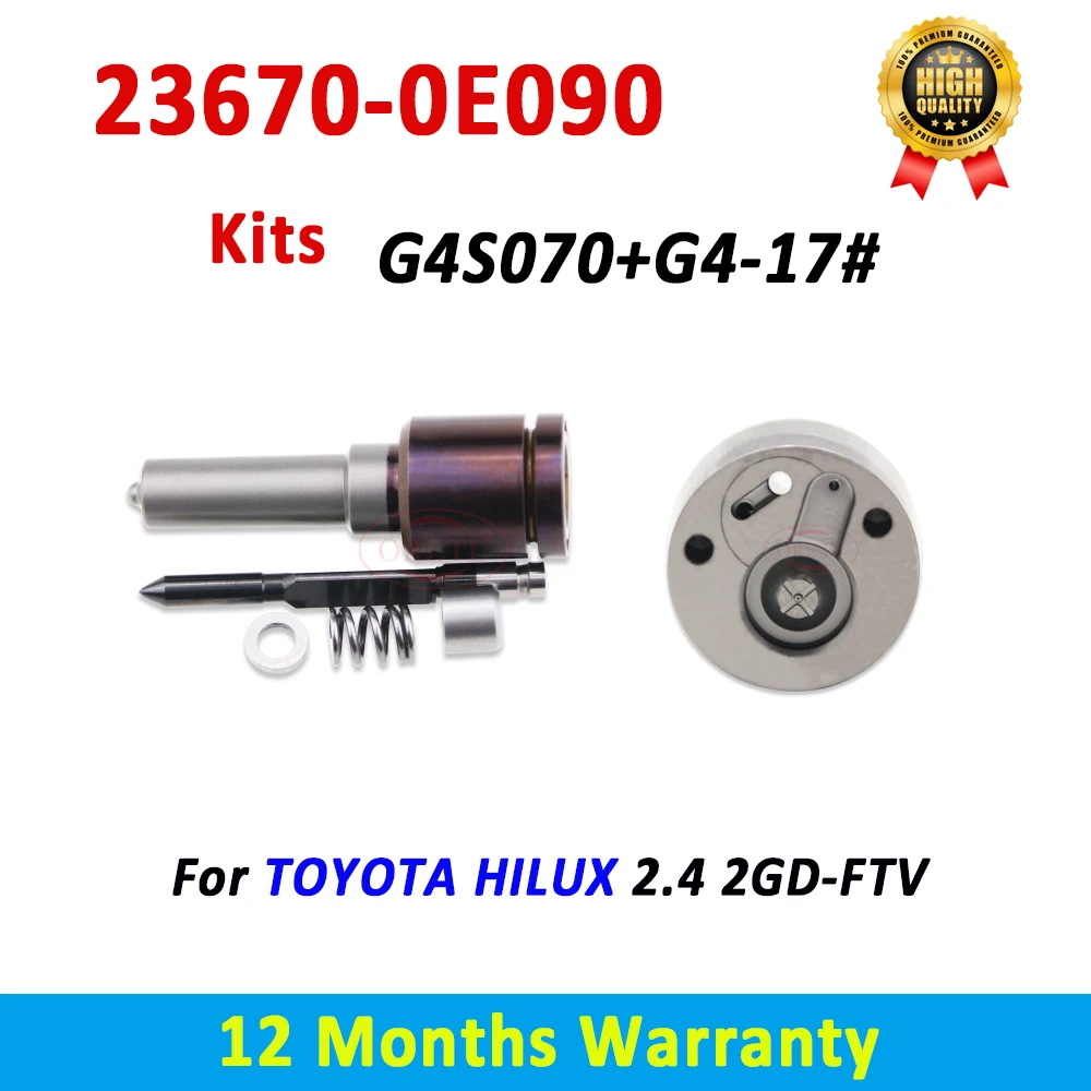 

ORLTL 23670-0E090 Common Rail Diesel Injector 236700E090 Nozzle G4S070 Valve Plate Orifice G4 17# for TOYOTA HILUX 2.4 2GD-FTV