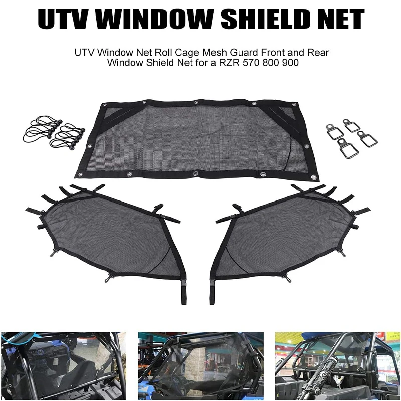 

For RZR XP 1000 Cage Race Net UTV Mesh Rear Side Panel Window Shade Net For Polaris RZR 570 800 1000 900 RZR XP Turbo 2 Seater