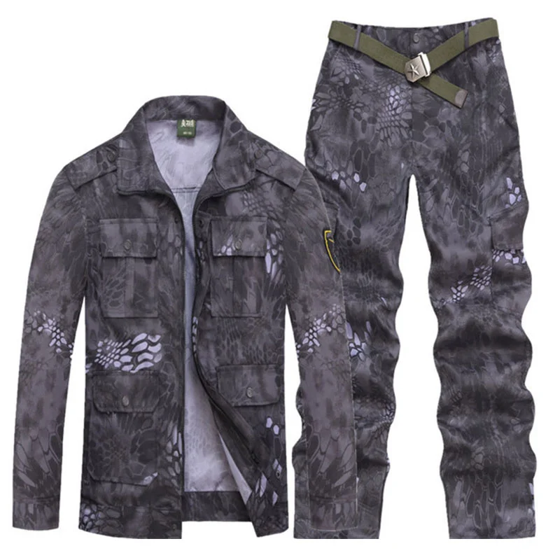 Men Outdoor Military Tactical Camo Suits Breathable Wear Resistant Quick Dry Shirts Climbing Hunting Training Army Tops Pants