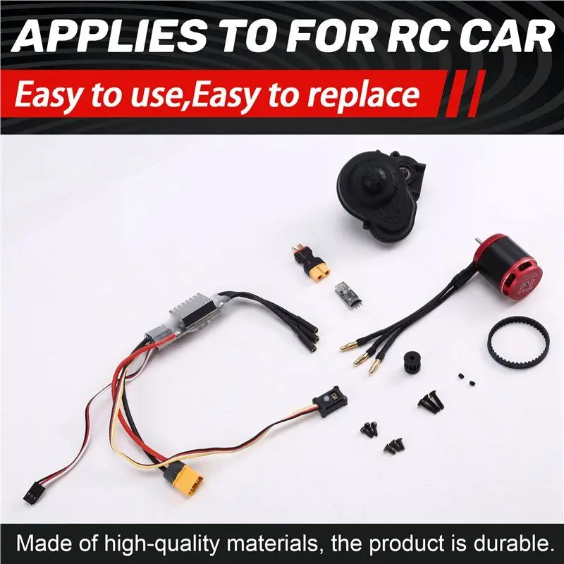 Superr-3542 1850KV Outrunner Brushless Motor AM32 80A ESC With Belt Drive Gear Box For 1/10 RC Crawler Car SCX10 TRX4 TRX6