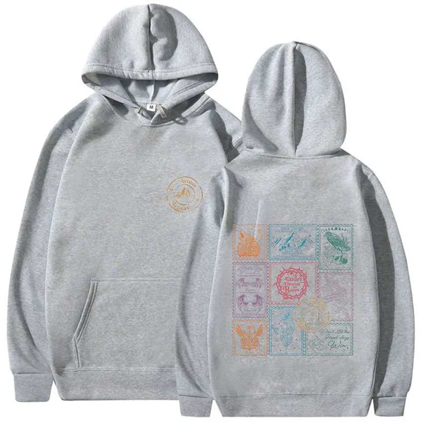 رواية ساخنة محكمة الشوك والورود ACOTAR الجرافيك هوديي للجنسين الرجعية الجمالية بلوزات موضة عالية الجودة الصوف هودي