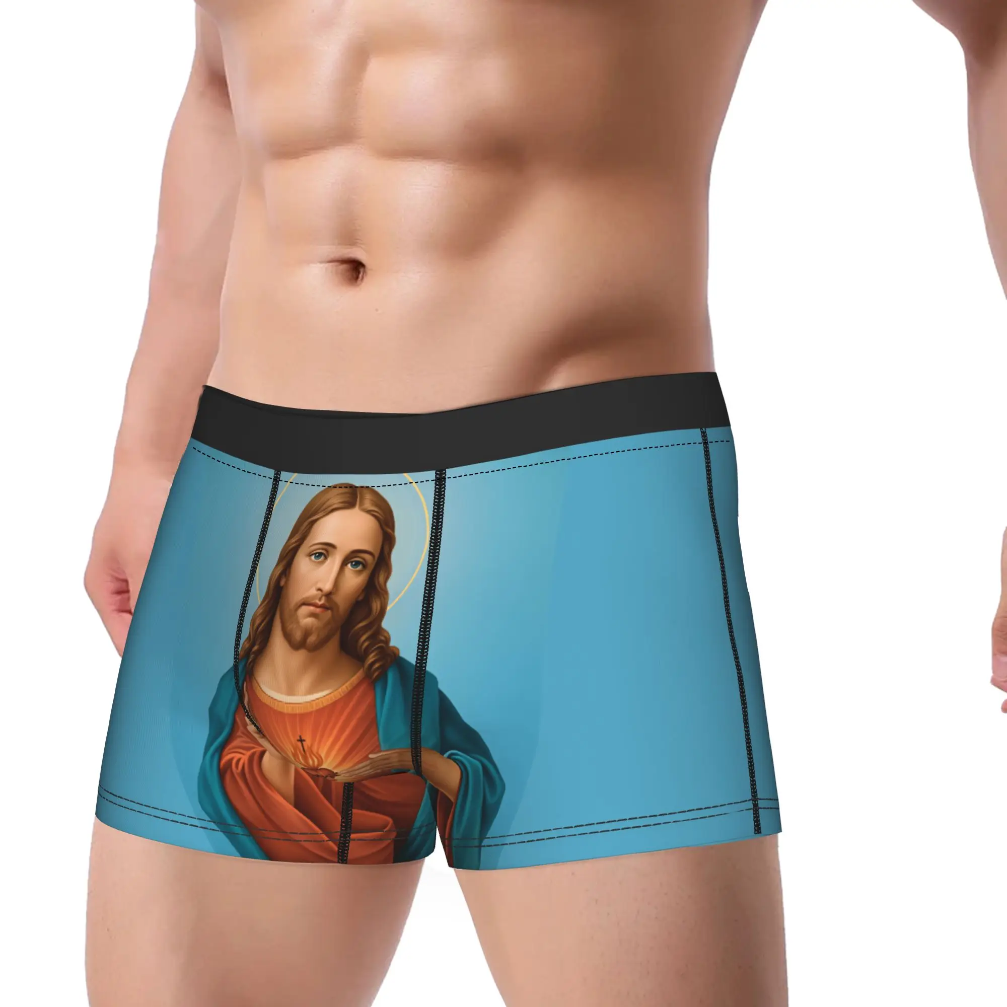 Sacred Heart Of Jesus Underwear  Men Shorts Briefs Comfortable Trunk Hot Sale Custom Plus Size Underpants