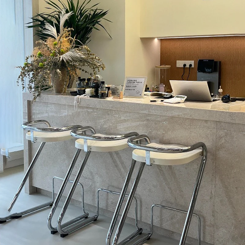 Accent Modern Bar Chair Metal High Kitchen Comfortable Bar Chair Computer Makeup Leather Designer Taburete Alto Home Furniture