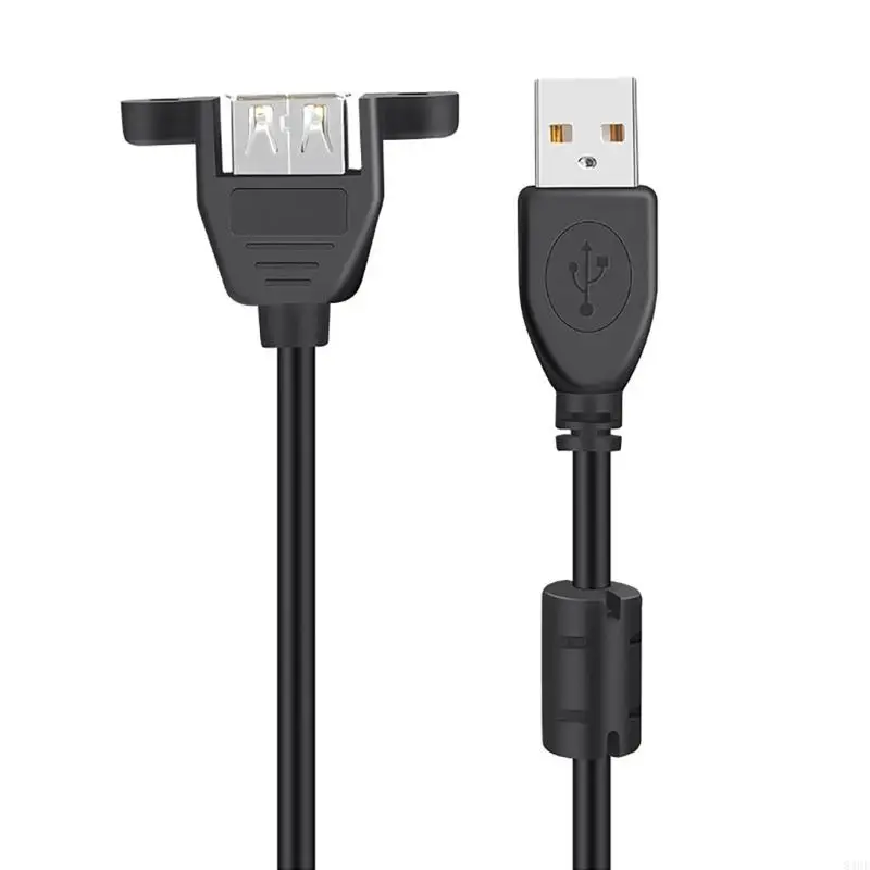 Fast Speed USB 2.0 Data Transfer Cable with Mounting Ear Length 100-300cm Black 83CF