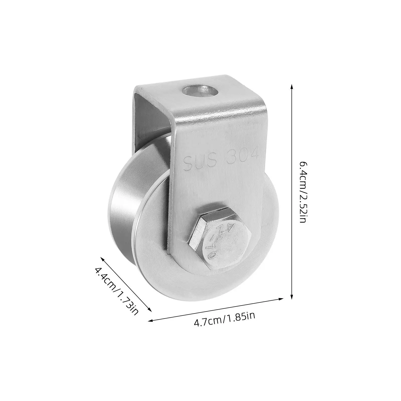Fixed Pulley Bearing Stainless Steel Smooth Sliding Door Gate Cable Wire Rope Groove Metal Wheel Roller Heavy Duty Lifting view 3