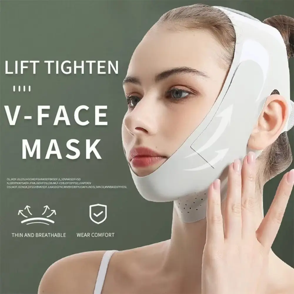 Anti Wrinkle Face Slimming Bandage Facial Massage Breathable V Line Face Shaper Elastic Graphene Chin Cheek Lifting Belt